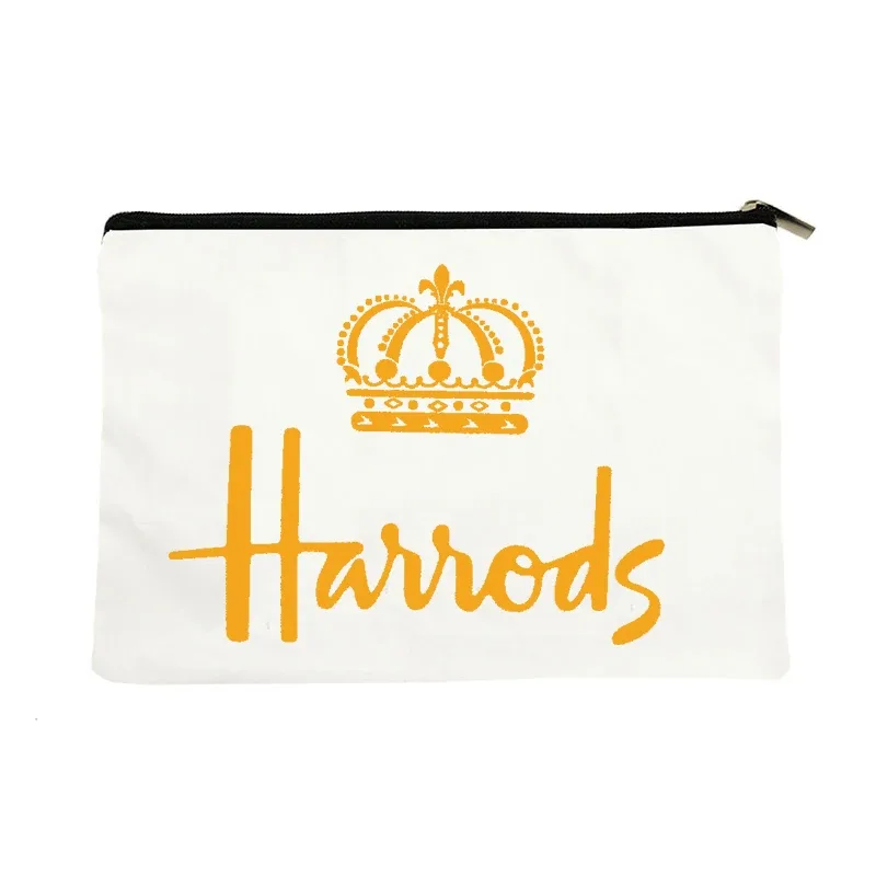 organiseur de maquillage harrods, trousse de toilette en toile, pochette de voyage à fermeture éclair, petite pochette portable