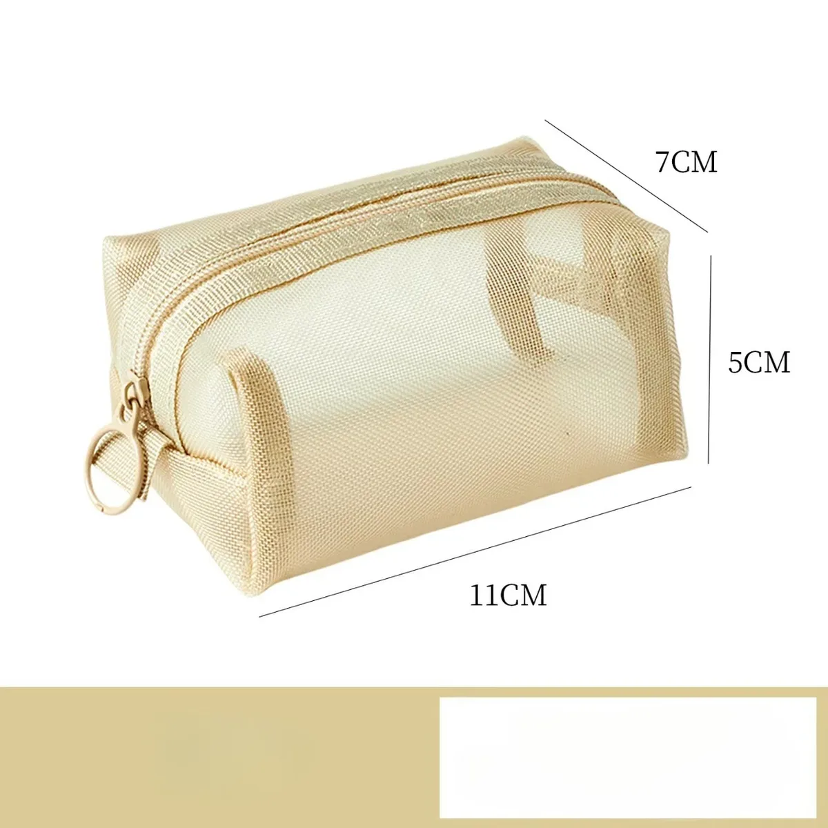 mini sacs cosmétiques en maille de nylon transparente, jolies petites pochettes pour femmes pour rouge à lèvres et maquillage, étui organisateur pour câbles de données, clés et écouteurs.