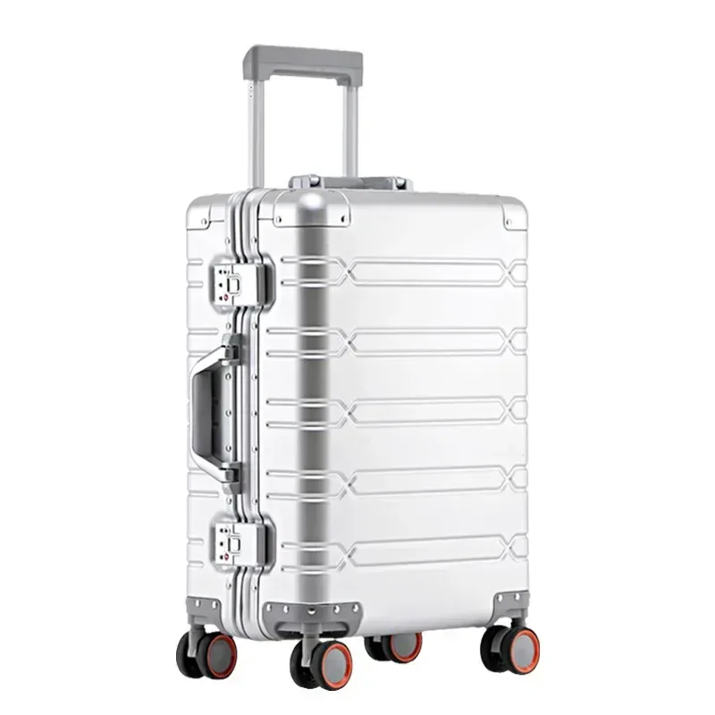 valise de voyage en alliage d'aluminium-magnésium pour hommes, affaires, bagages à roulettes, bagages à roulettes, bagages à roulettes, cabine