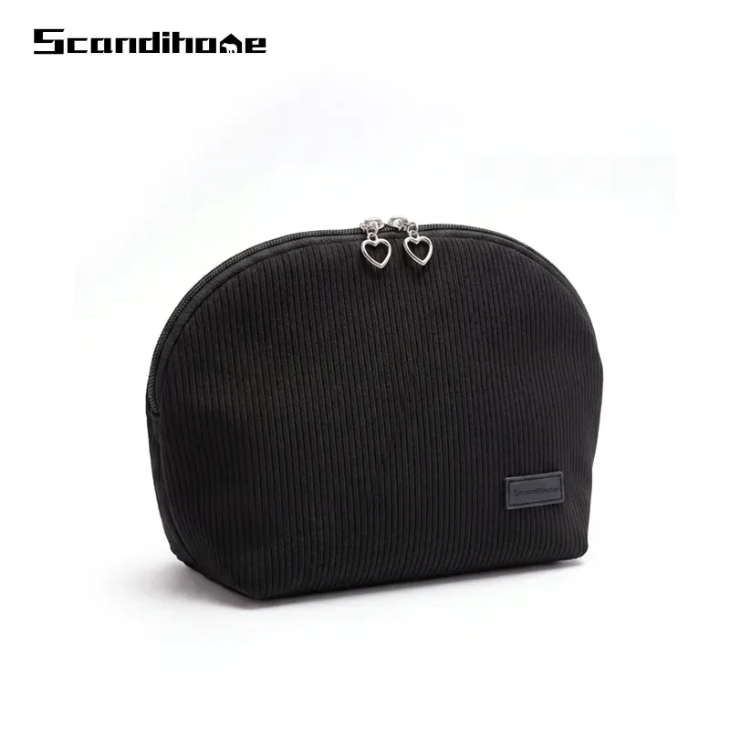trousse de maquillage grande capacité 180 ° organisateur de cosmétiques à large ouverture, trousse de toilette portable de voyage avec compartiments et porte-pinceaux
