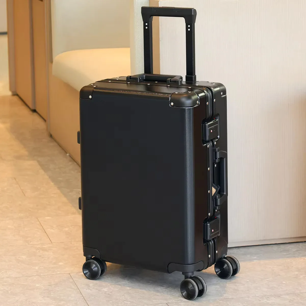colenara valise à cadre en aluminium 20 "22" 24 "26" 28 "30 pouces boîtier de chariot abs + boîte d'embarquement pc valise de voyage de grande capacité pour femmes