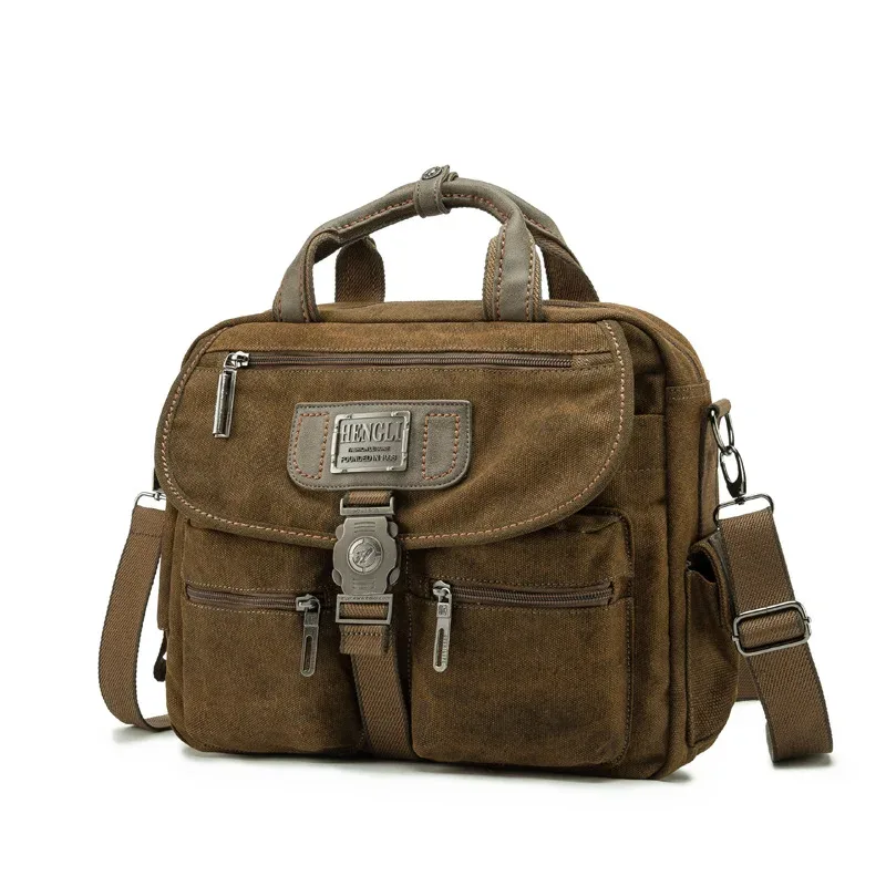 sacs messagers rétro en toile multifonctionnels pour hommes, sacoche d'épaule, sac de voyage décontracté, sacoche à outils vintage, sacoche de transport