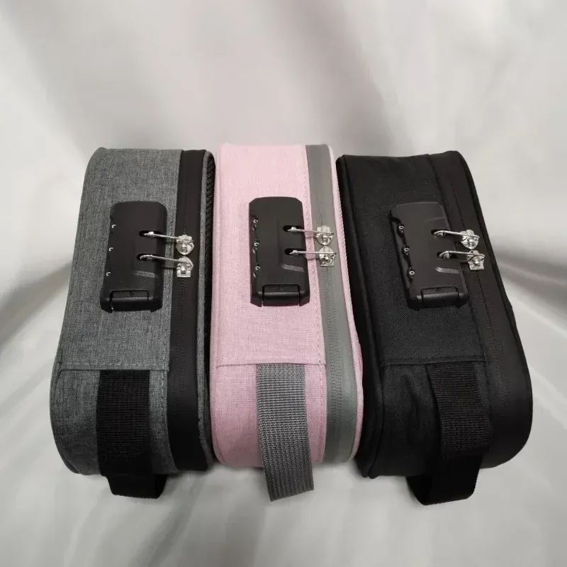 nouveau sac de rangement avec serrure à combinaison, étui de rangement de voyage portable pour hommes/femmes, boîte de maquillage verrouillable, sacs à main de toilette de beauté