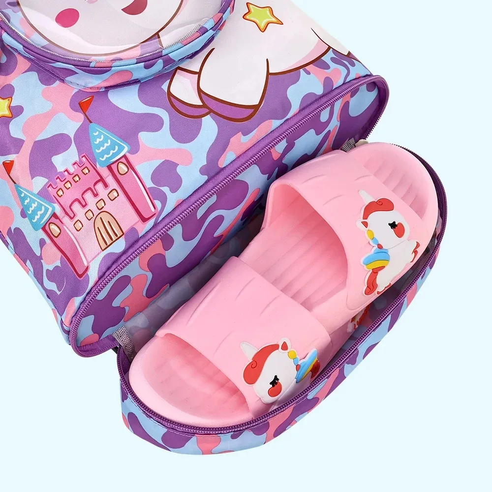 sac de natation de dessin animé étanche pour enfants, support pour vêtements secs pour femmes avec chaussures, stockage de lunettes, poudres, sac à dos de sport de piscine