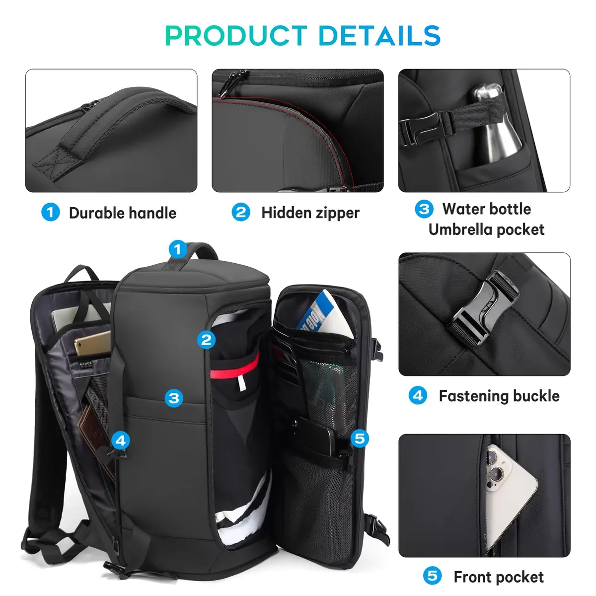 bange multi nouveaux hommes sac à dos sport voyage affaires grande capacité séparation sèche et humide randonnée en plein air avec compartiments à chaussures