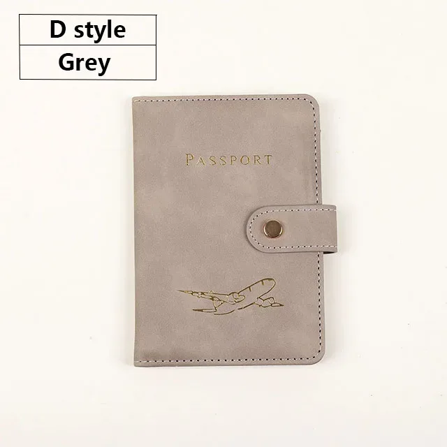 portefeuille de voyage en cuir pu souple multi-fentes avec logo avion, fermeture à pression, porte-cartes sim et porte-documents d'identité