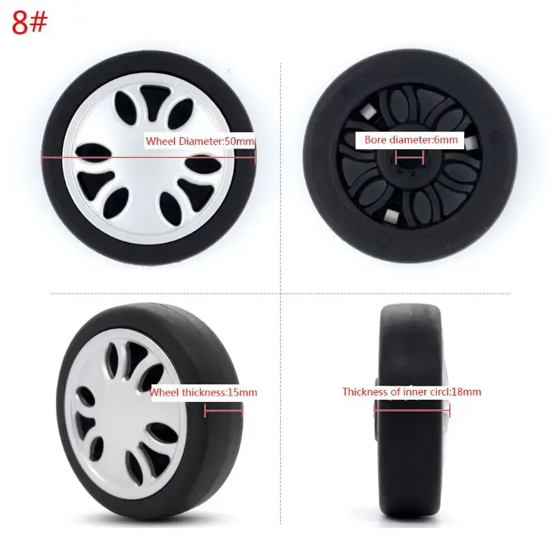 roulettes de remplacement en plastique pour valise rotative, 1 pièce