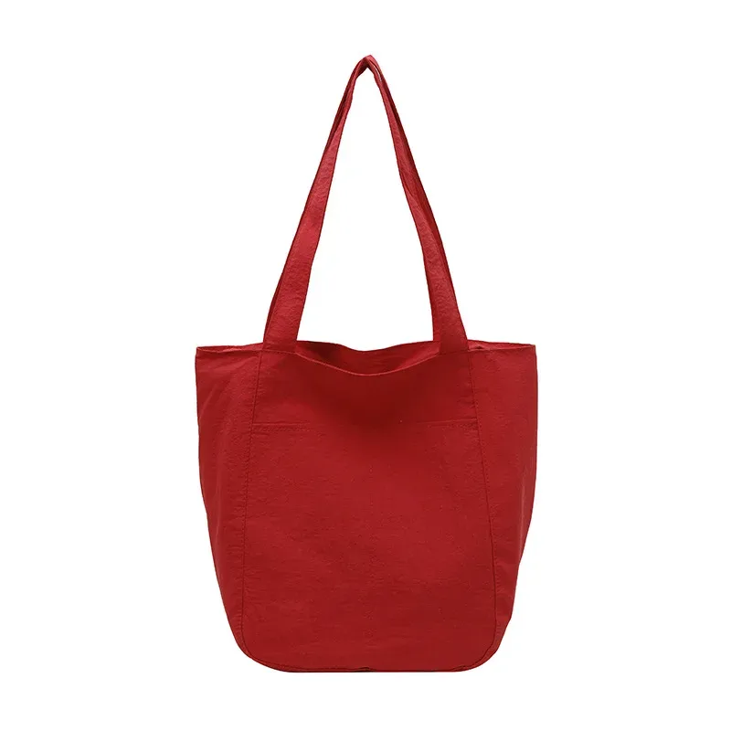 sac fourre-tout en coton lavé avec logo personnalisé, grand sac à bandoulière en toile souple, réutilisable, pour le shopping, les sorties quotidiennes, l'école et les voyages