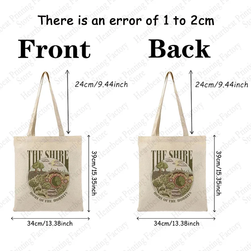 sac fourre-tout à motif shire, sacs à bandoulière en toile pour voyage, trajet quotidien, sac de courses réutilisable pour femmes, meilleur cadeau pour les amateurs de mouvements