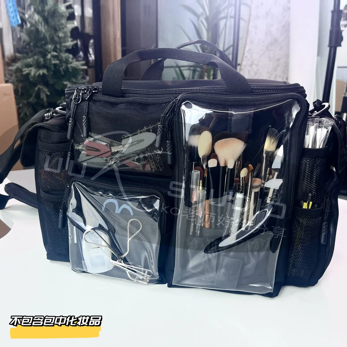 grand sac de maquillage pour artistes, organisateur de retouche professionnel sur site, sac de rangement d'insertion cosmétique