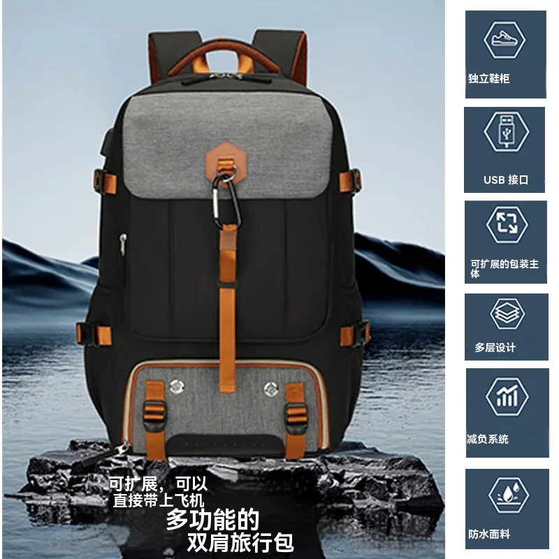 sac à dos de voyage en plein air, sac à dos de camping imperméable de 50l pour femmes et hommes, sac à dos avec compartiment pour z