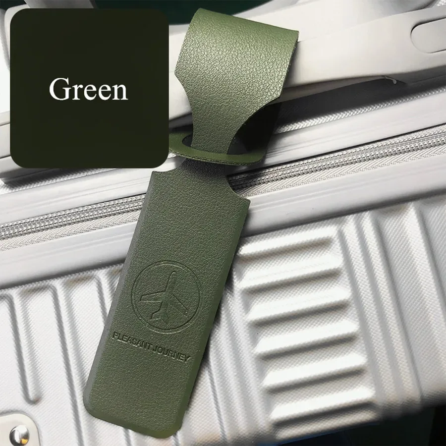 étiquette de bagage en pu à longue bande multicolore, 1 pièce, accessoires de voyage pour femmes ou hommes