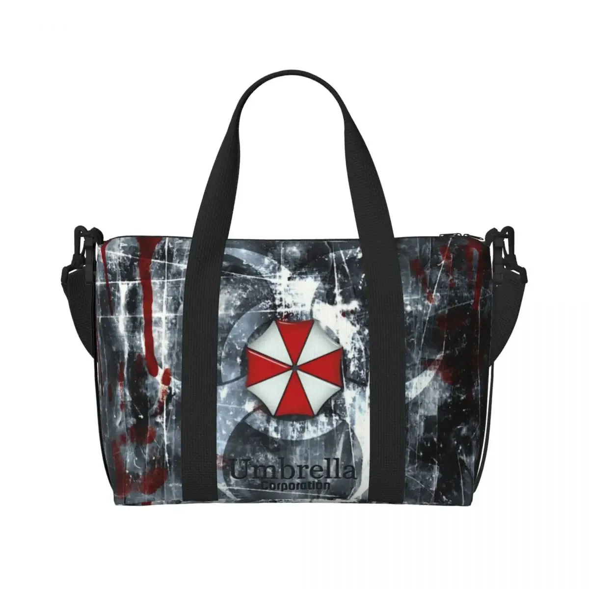 sac fourre-tout personnalisé pour femmes, fourre-tout de cosplay de jeu de film umbrella corporation, sacs de voyage de plage et de gymnastique de grande capacité