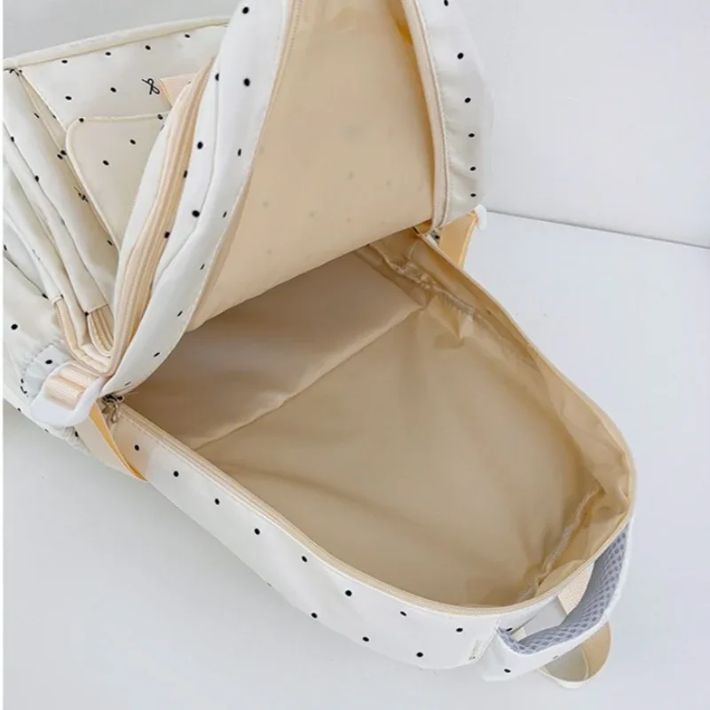 nouveau sac à dos tendance à nœud imprimé à pois pour femme, sac d'école mignon pour lycéennes, sac à dos décontracté pour femme, sac de voyage pour ordinateur portable