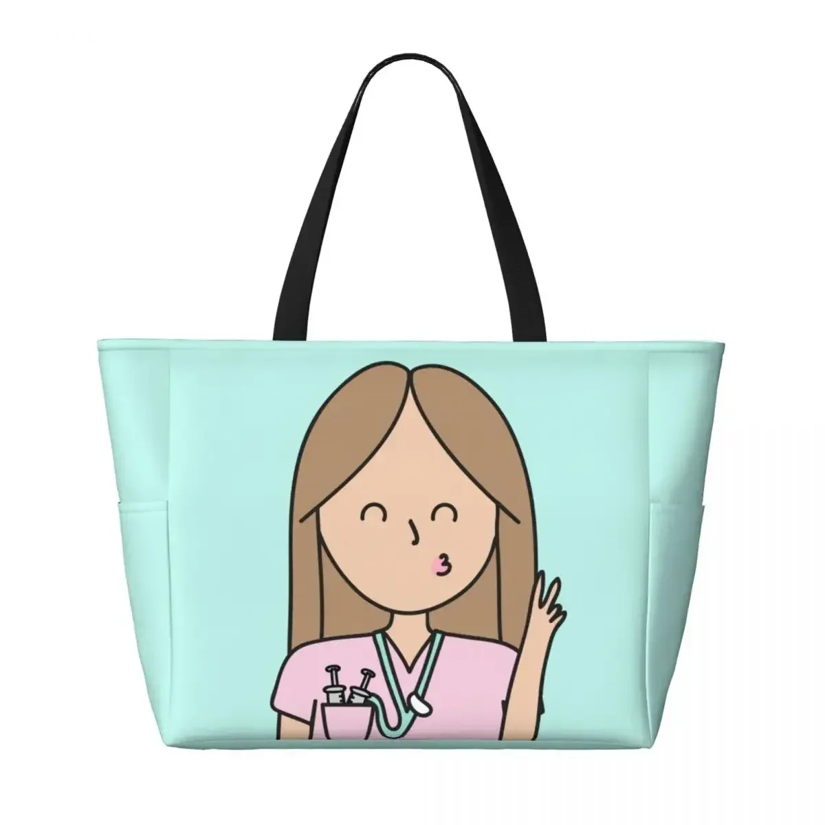 Sac fourre-tout de voyage médical personnalisé Enfermera En Apuros pour femmes, sacs d'épicerie à bandoulière de grande capacité