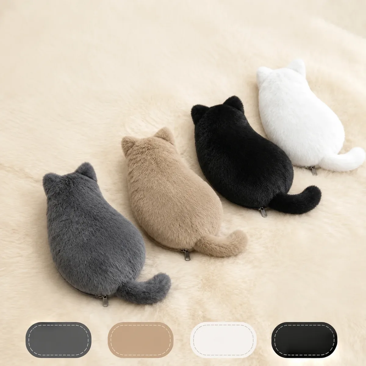 étuis à crayons en peluche chat mignons, grande trousse de maquillage coréenne souple et de grande capacité, excellent cadeau pour noël, les fêtes et les anniversaires