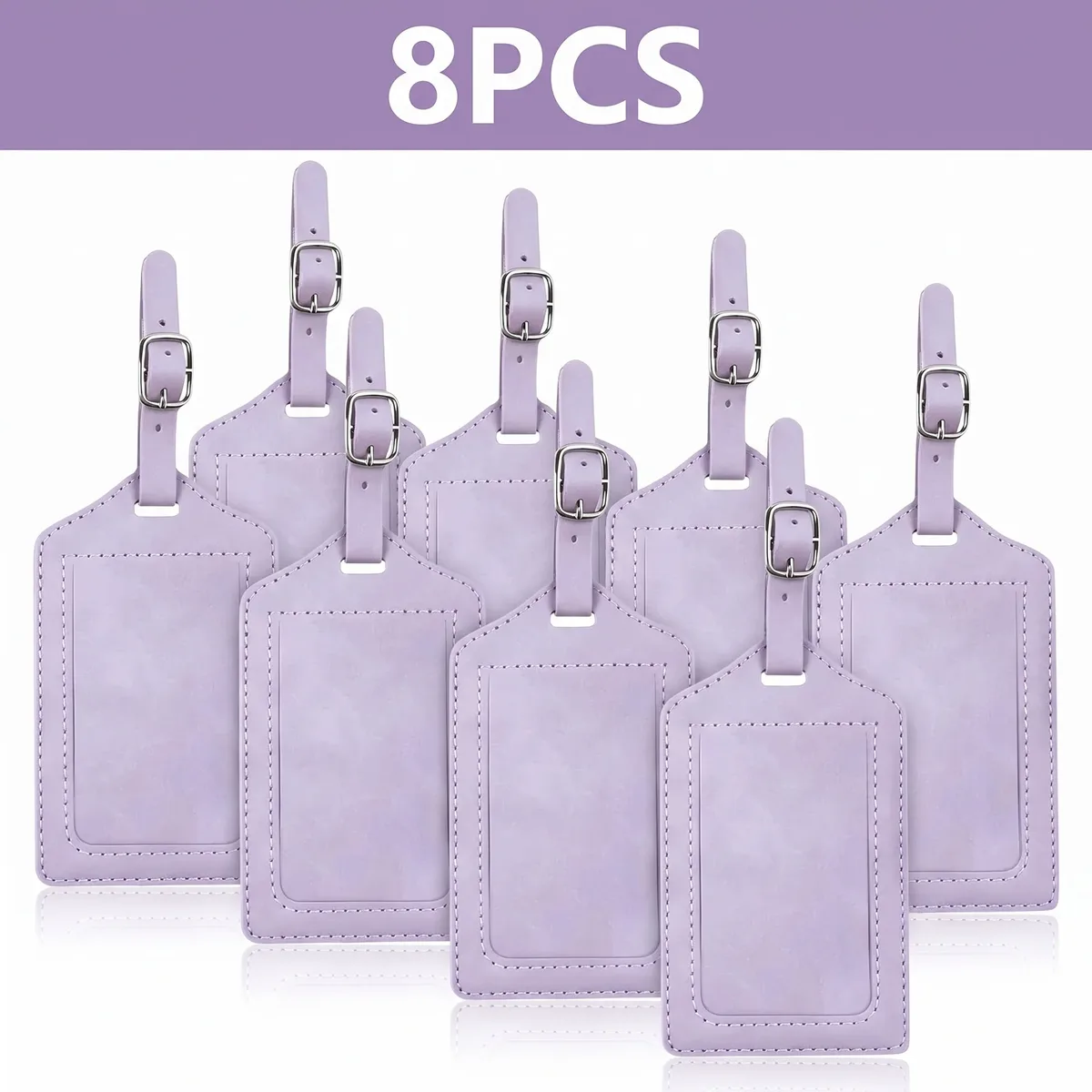 étiquettes de bagage en cuir pu, 3/5/8/10 pièces, avec boucle métallique réglable, anti-perte, étiquette d'identification de valise, étiquettes de bagage de voyage colorées
