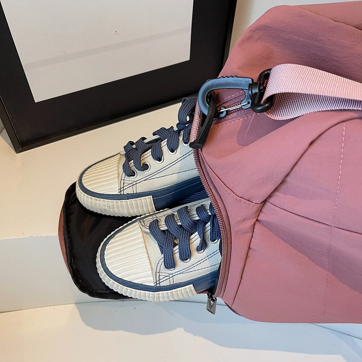 sac de voyage portable extensible pour hommes et femmes, sac à bagages léger de grande capacité pour courtes distances, boîtier de chariot de voyage fitness avec sac supplémentaire et compartiment à chaussures
