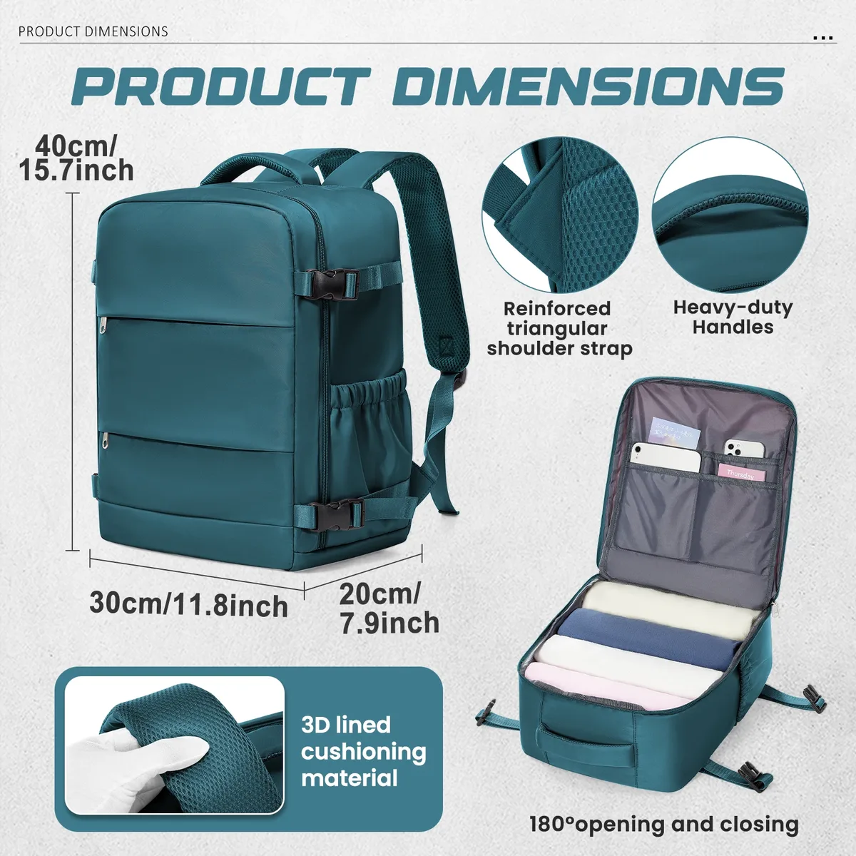 Sac à dos Ryanair 40x30x20, sac à dos de voyage pour avion, bagage à main WizzAir Easyjet, sac de cabine pour femmes et hommes, sac à dos pour ordinateur portable