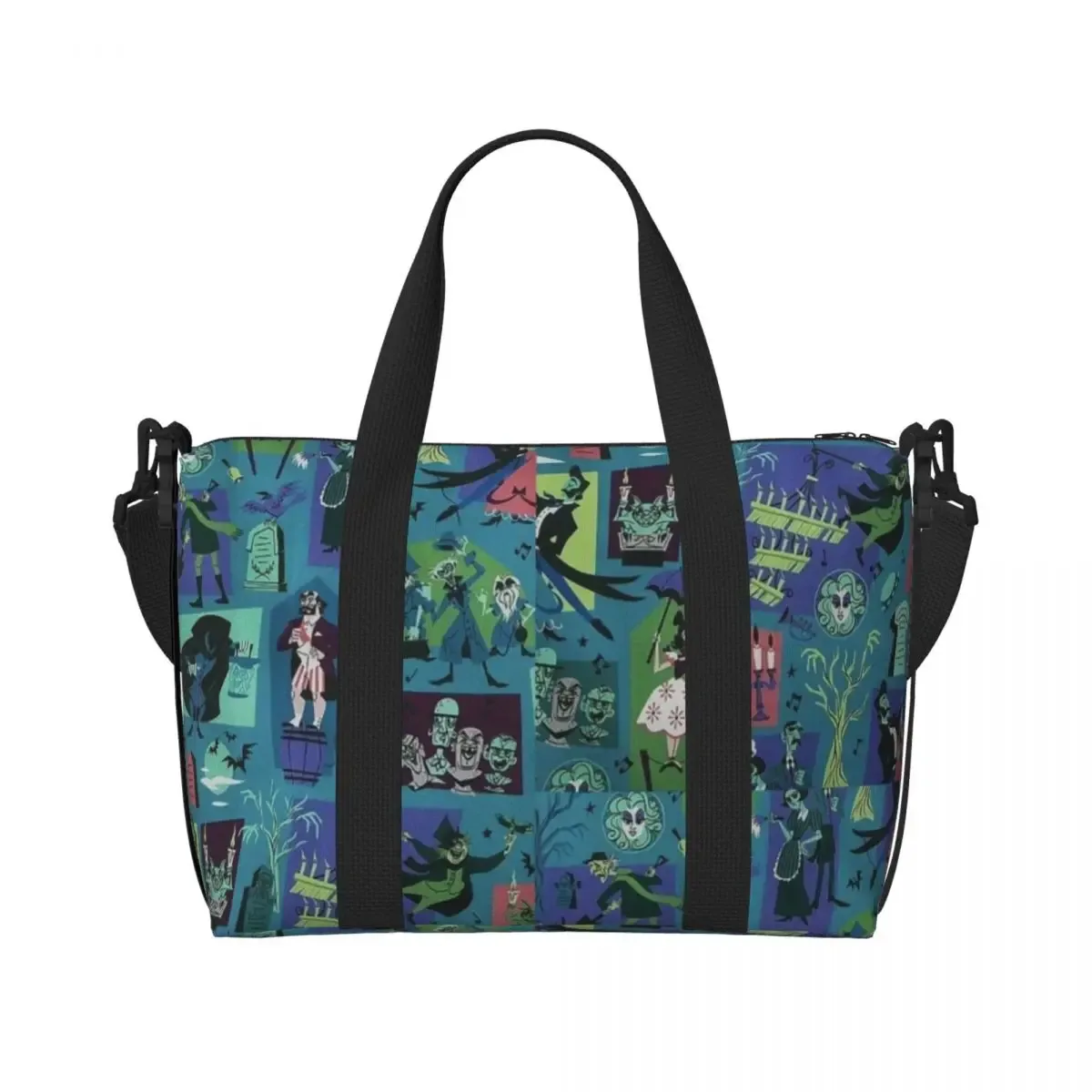 sac fourre-tout personnalisé avec logo de manoir hanté pour femme, sacs de voyage de grande capacité, sacs d'épicerie, halloween grimace mesurosts, salle de sport, plage