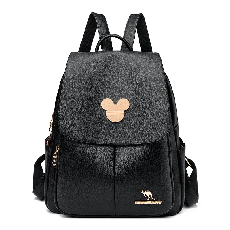 sac à dos antivol en cuir souple de grande capacité pour femme, sac à dos étudiant, designer, haute qualité, simple, mode, lancé