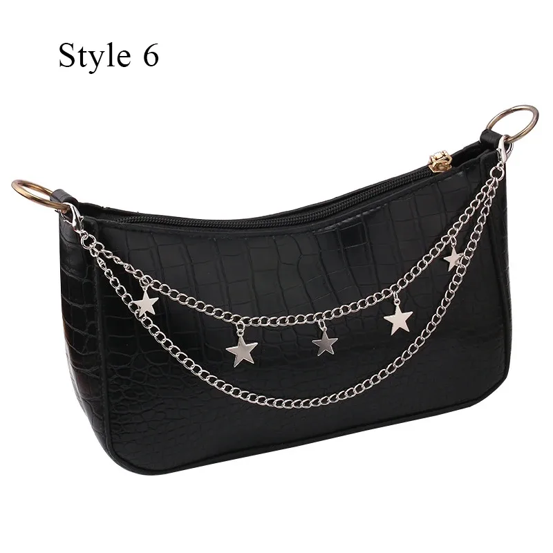 y2k – sangle en chaîne de perles en métal pour sacs, chaîne de sac multicouche pour sac à main, poignées de bricolage, pendentif étoile, sac à bandoulière, accessoires de chaîne