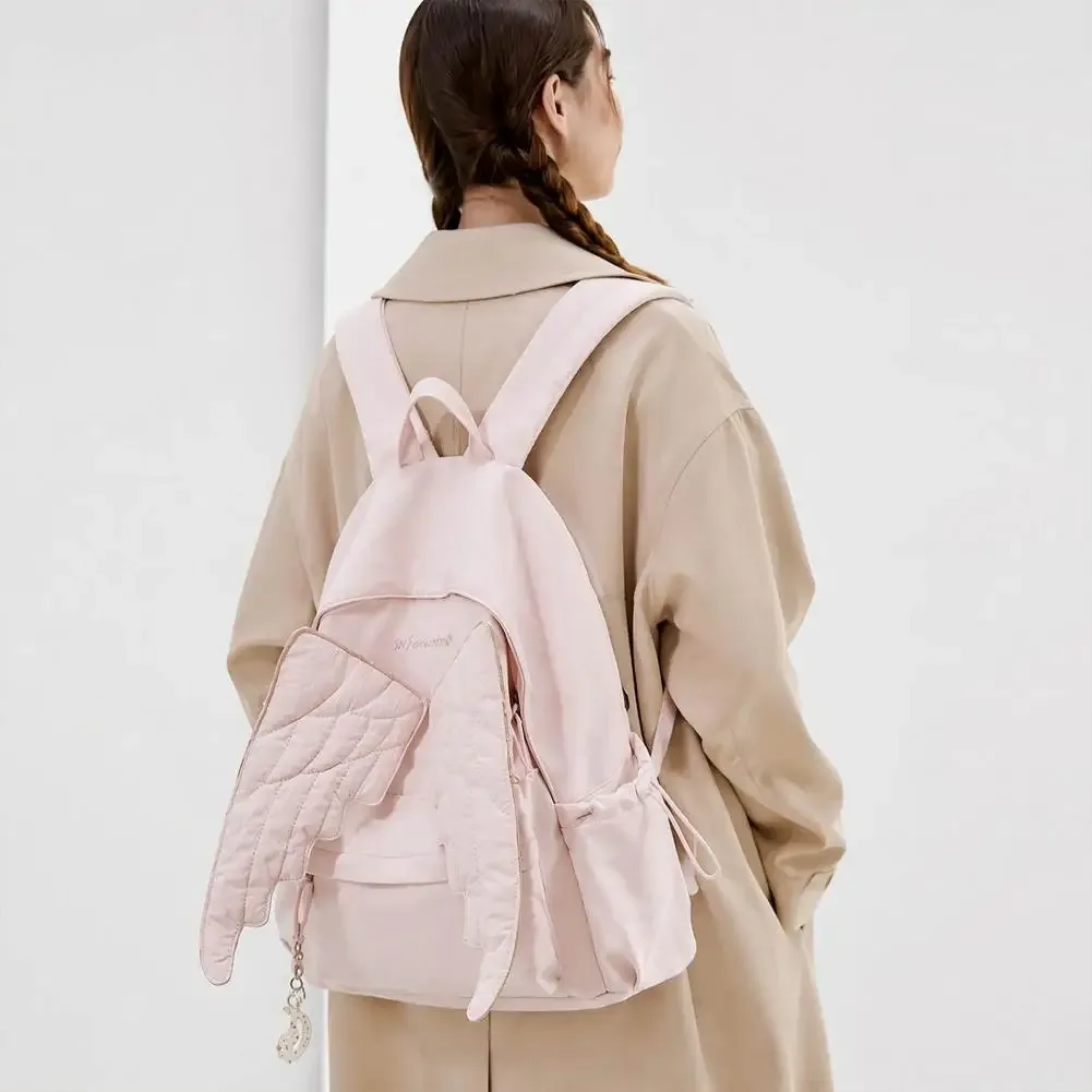 sac à dos angel wing pour femmes et filles, sac d'école léger en nylon, sac à dos de jour pour les voyages et les déplacements en plein air