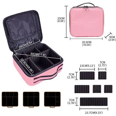 trousse de maquillage étanche, boîte professionnelle, sac à cosmétiques portable pour femmes, pour voyage, sac de rangement de maquillage