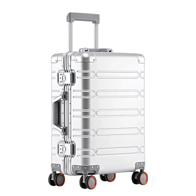Valise de voyage en alliage d'aluminium et de magnésium 100%, bagage roulant, chariot de 20/24/29 pouces, valise de cabine à main