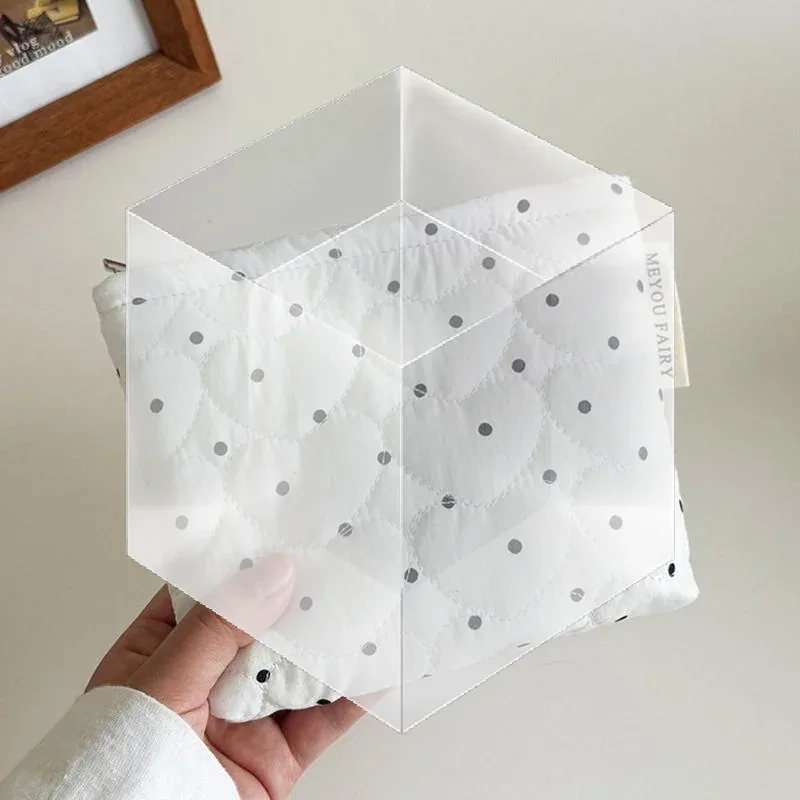 trousse de maquillage matelassée à pois pour femmes et filles, organiseur pour rouge à lèvres et pinceaux, petite et grande pochette cosmétique, idéale pour les voyages