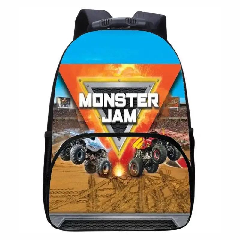 Monster Jam Truck, sac à dos rond avant pour élèves du primaire, du secondaire et du lycée, sacs à dos masculins et féminins