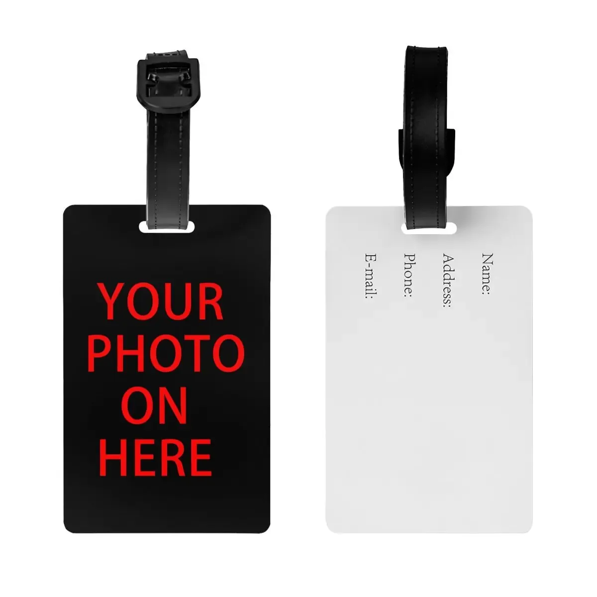 Étiquettes de bagages personnalisées avec logo DIY pour animaux de compagnie, étiquettes de bagages à impression photo personnalisée tendance, étiquettes d'identification avec couverture de confidentialité