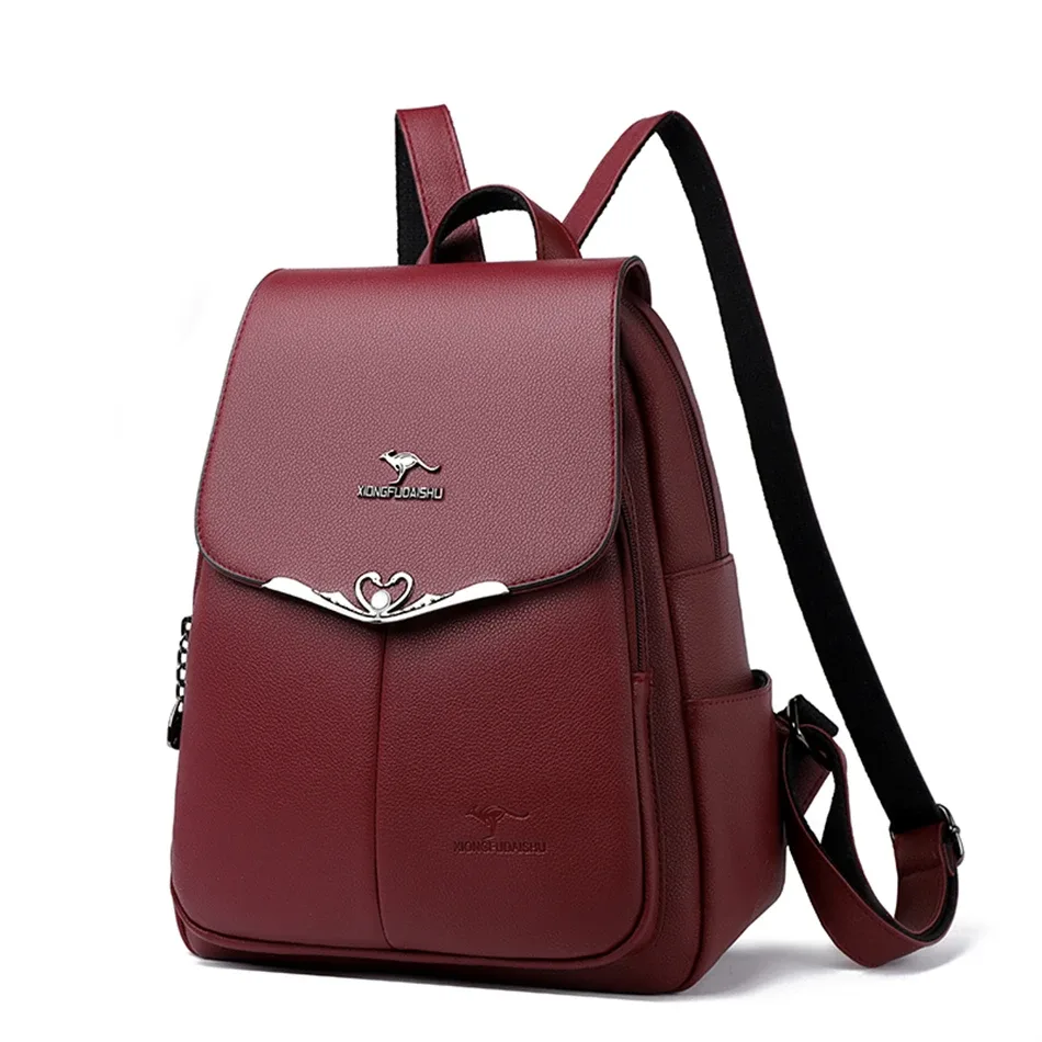 sac à dos en cuir pu pour femme, grande capacité, sac à dos de voyage pour femme, sac à dos pour ordinateur portable pour femme, sacs d'école, créateur de luxe, mode