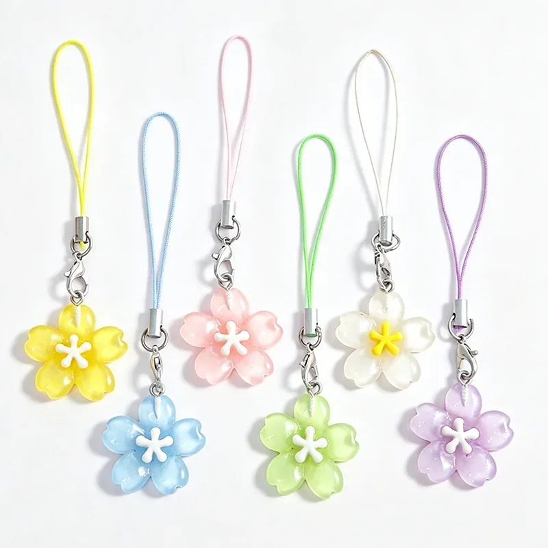 1 pièce, joli porte-bagage en forme de fleur de cerisier, pendentif coloré sakura, petit ornement pour sac, accessoire pour sac à dos, décoration, cadeau pour fille.