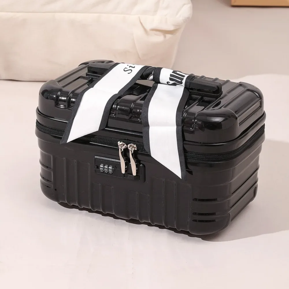 trousse de toilette portable 17 pouces, mini-valise élégante, sac de rangement durable et étanche pour cosmétiques, sac à main pour femme