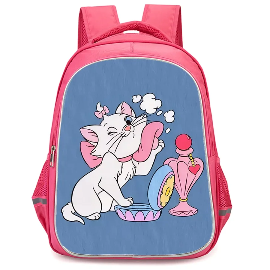 pochettes à double fermeture éclair, motif de dessin animé mma-rie cc-at, unisexe, sac à dos pour enfants de grande capacité de 16 pouces, idéal pour les garçons et les filles âgés de 5 à 10 ans.