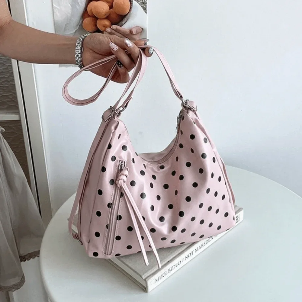 sac à bandoulière en cuir pu à pois, sac à dos léger, sac fourre-tout, sac sous le bras style coréen, sac seau, cadeau pour femme