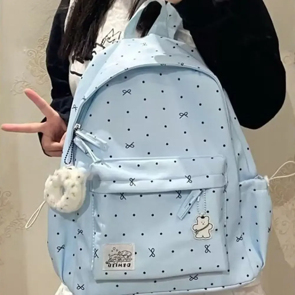 Nouveau Sac à dos à nœud de grande capacité, Ultra-léger et respirant pour filles, sacs à livres en Nylon pour étudiants