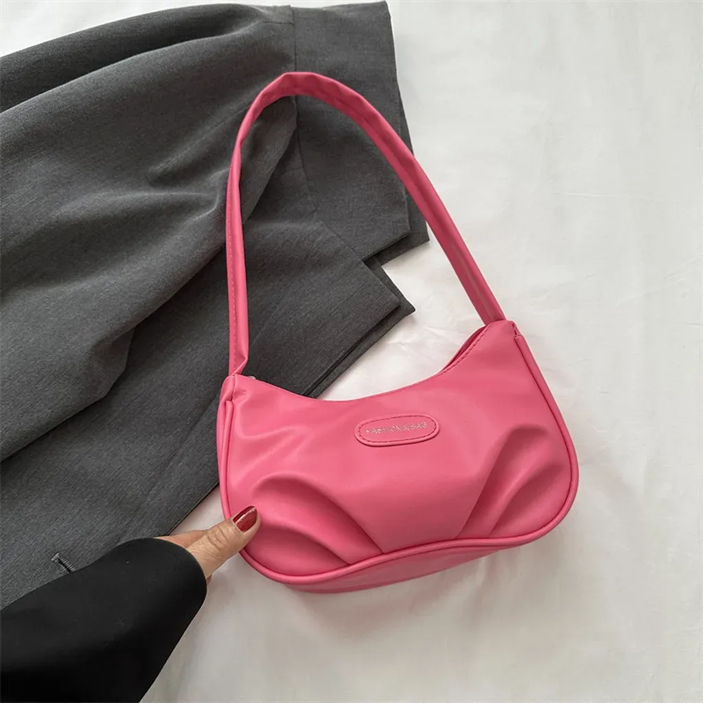 sac fourre-tout en cuir pu, sac à bandoulière croissant de niche, sac à bandoulière pour femme, style urbain pour les sorties, les rendez-vous et le trajet quotidien