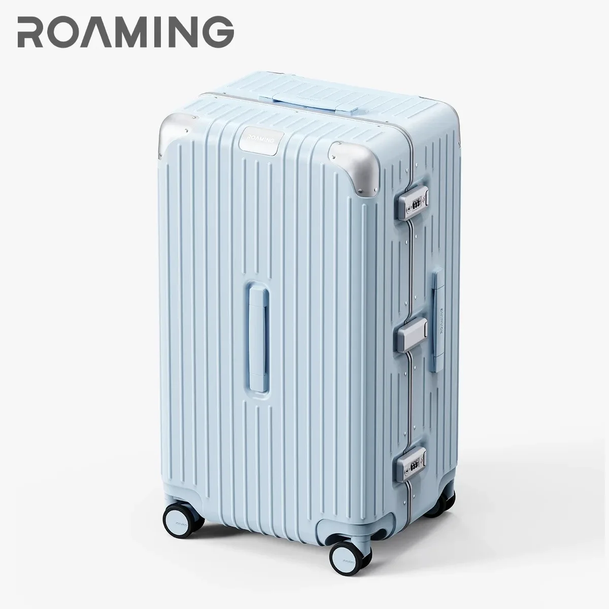 valise de luxe roaming en matériau pc avec cadre en alliage d'aluminium, serrure tsa, bagage à roulettes, grande capacité, 20/24/26/28/30 pouces