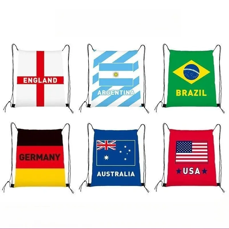 Nouveau sac à cordon 2026 pour les fans de football | Sac à dos portable imperméable avec motif imprimé - Sac de sport d'extérieur
