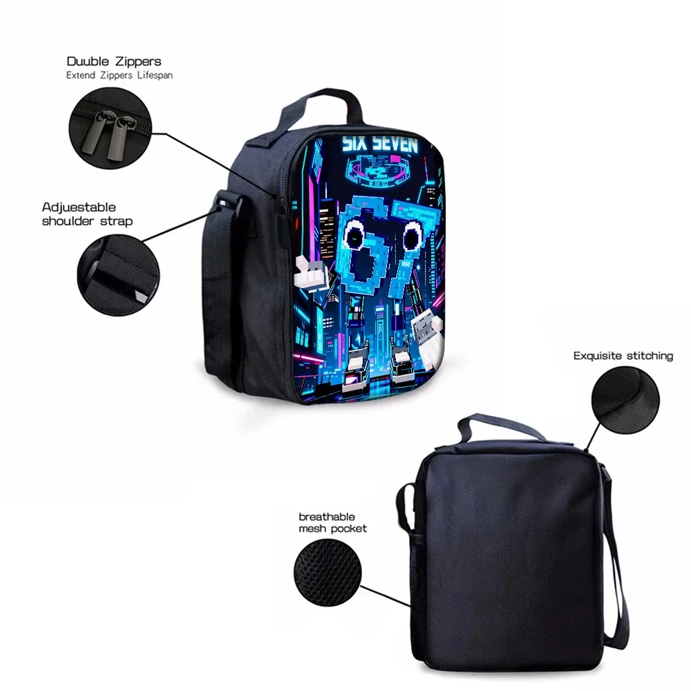 ensemble de sacs à dos imprimés avec le numéro 67, 1/2/3/4/5 pièces, légers, grande capacité, pour l'école, le voyage, cadeau parfait pour enfants