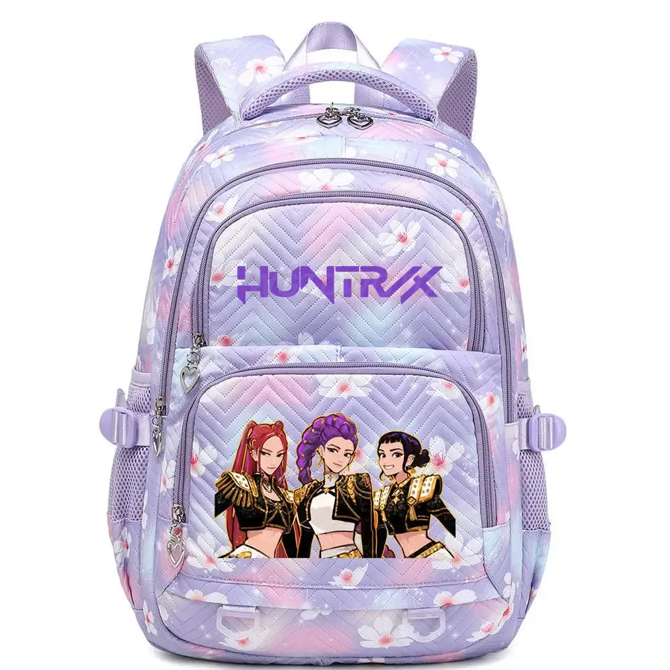 kpop demon hunters – sacs à dos imperméables de grande capacité, sacs d'école tendance avec imprimé de fleurs, sacs d'école pour ordinateur portable pour femmes et hommes, cadeau