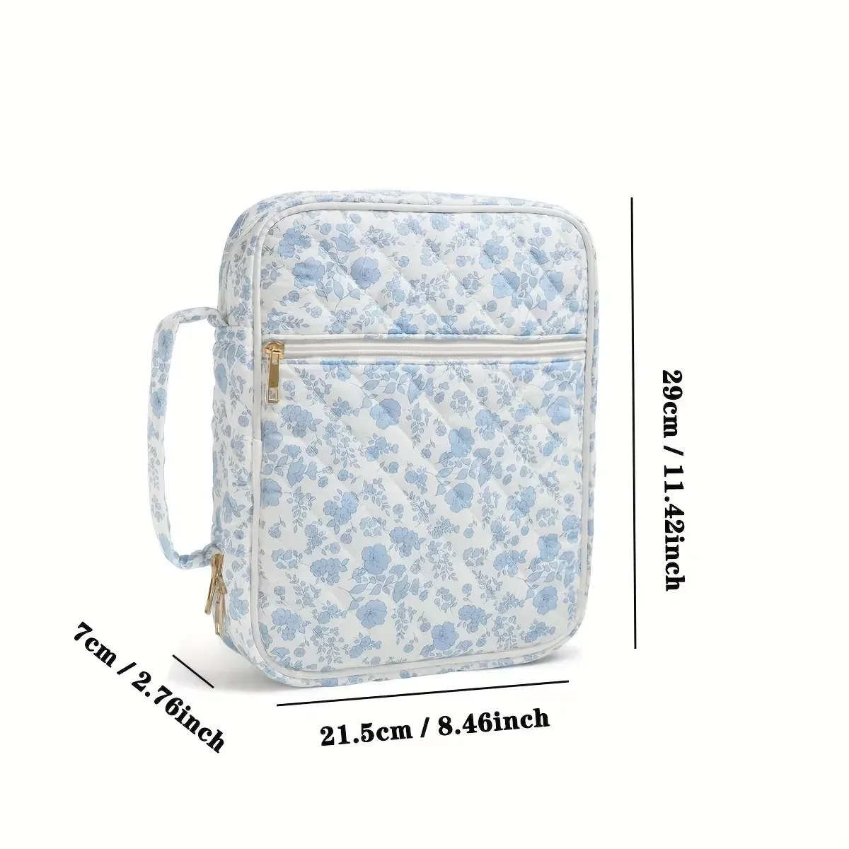 sac de rangement matelassé à motifs floraux, sac de voyage multifonctionnel pour cosmétiques et maquillage, grande capacité, organisateur de papeterie portable à main b