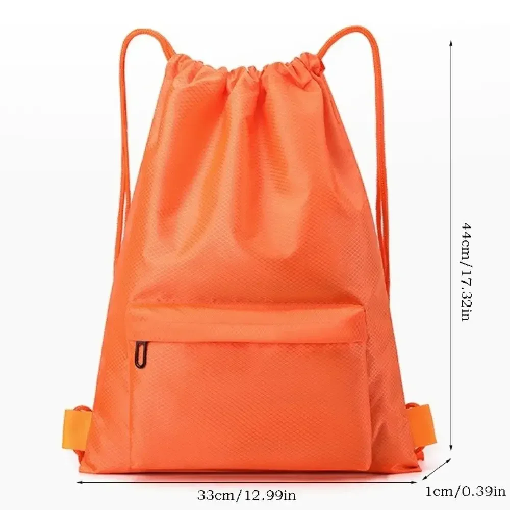 sac de sport à cordon de serrage de couleur unie, sac à dos de sport imperméable à séchage rapide, bretelles réglables, grande capacité, sac de sport à double épaule