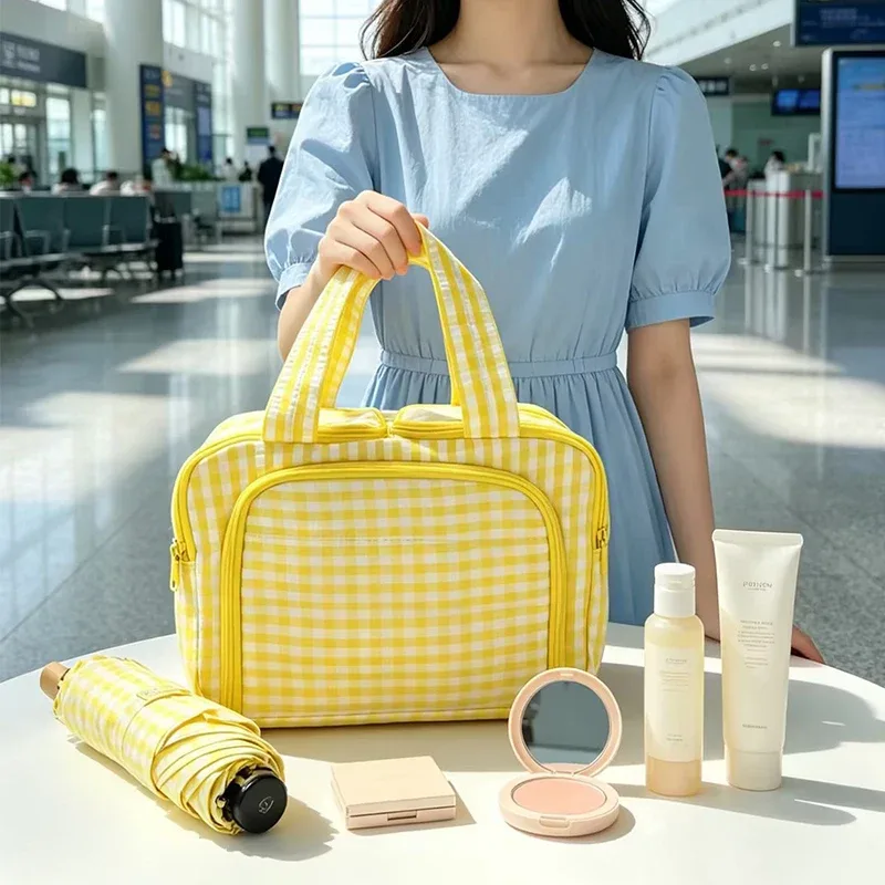 sac à cosmétiques de voyage portable pour femmes, sac de maquillage transparent, sacs de bain de grande capacité, étui de rangement multifonctionnel étanche