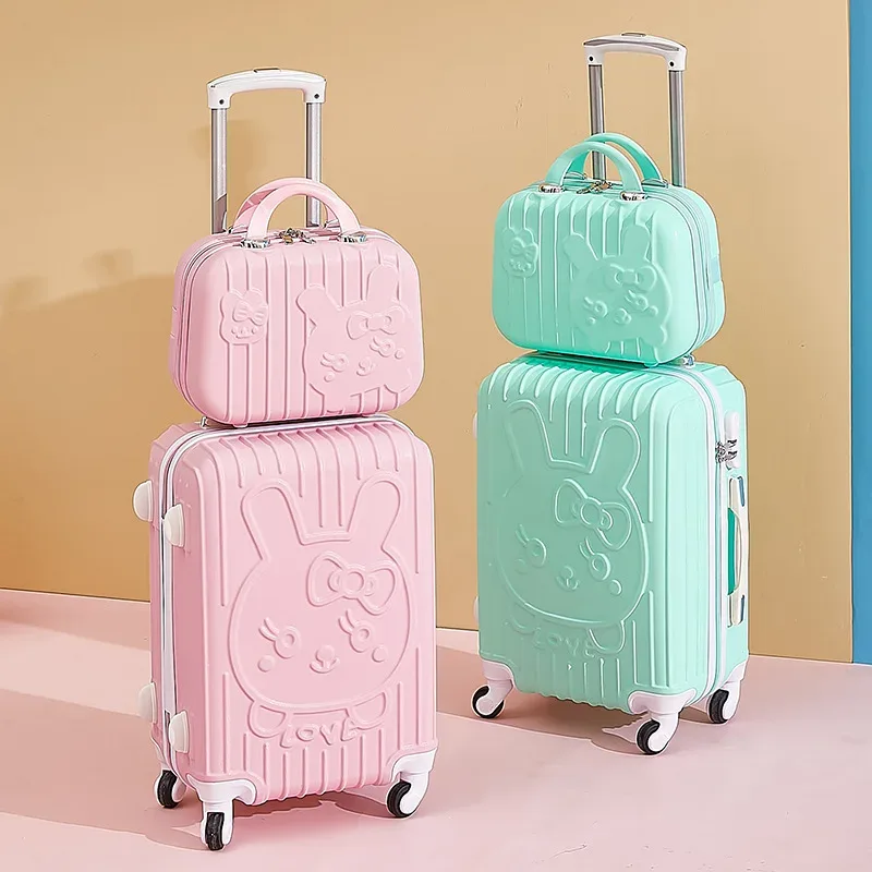 sac à bagages à roulettes de dessin animé mignon, bagage à main avec mot de passe, bagage à roulettes, bagage à main étudiant, 20 po