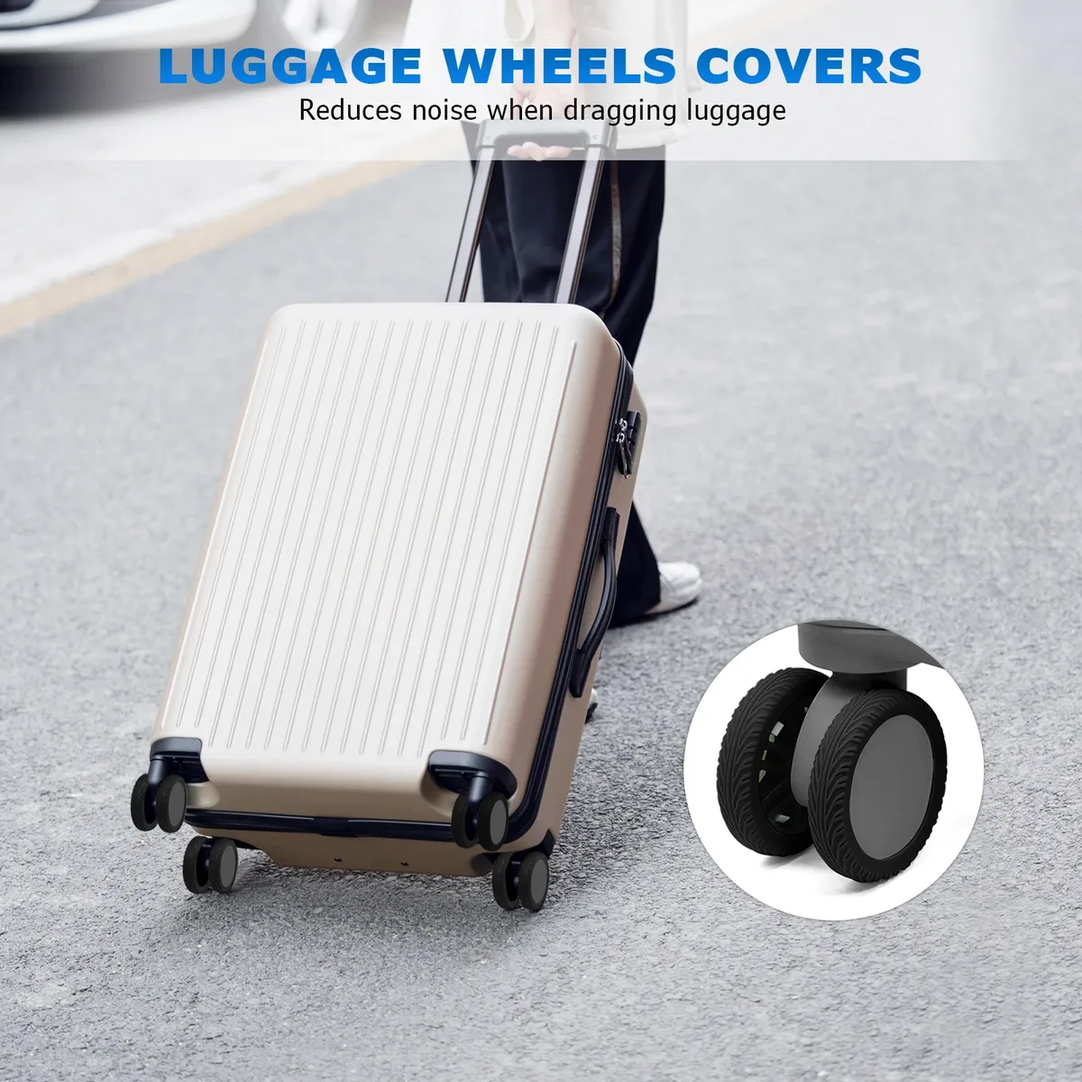 housses de roue de bagage 8 pièces, housse de protection de roue de valise en silicone pour roue rotative de 2 à 2.4 pouces, housse de protection pour bagages à main