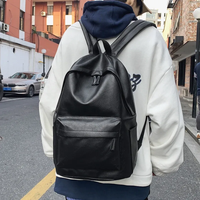 Sac à dos femme en cuir PU de haute qualité sac d'école de grande capacité sac à dos pour ordinateur portable unisexe, sac à dos de voyage de mode sac à dos Mochila
