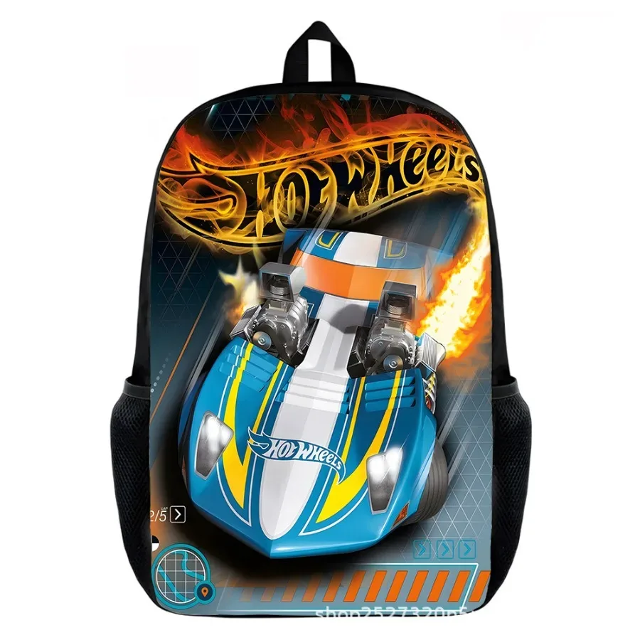 nouveauté : sac à dos pour enfants hot wheels unleashed design battle, imprimé voiture de course, léger, pour garçons